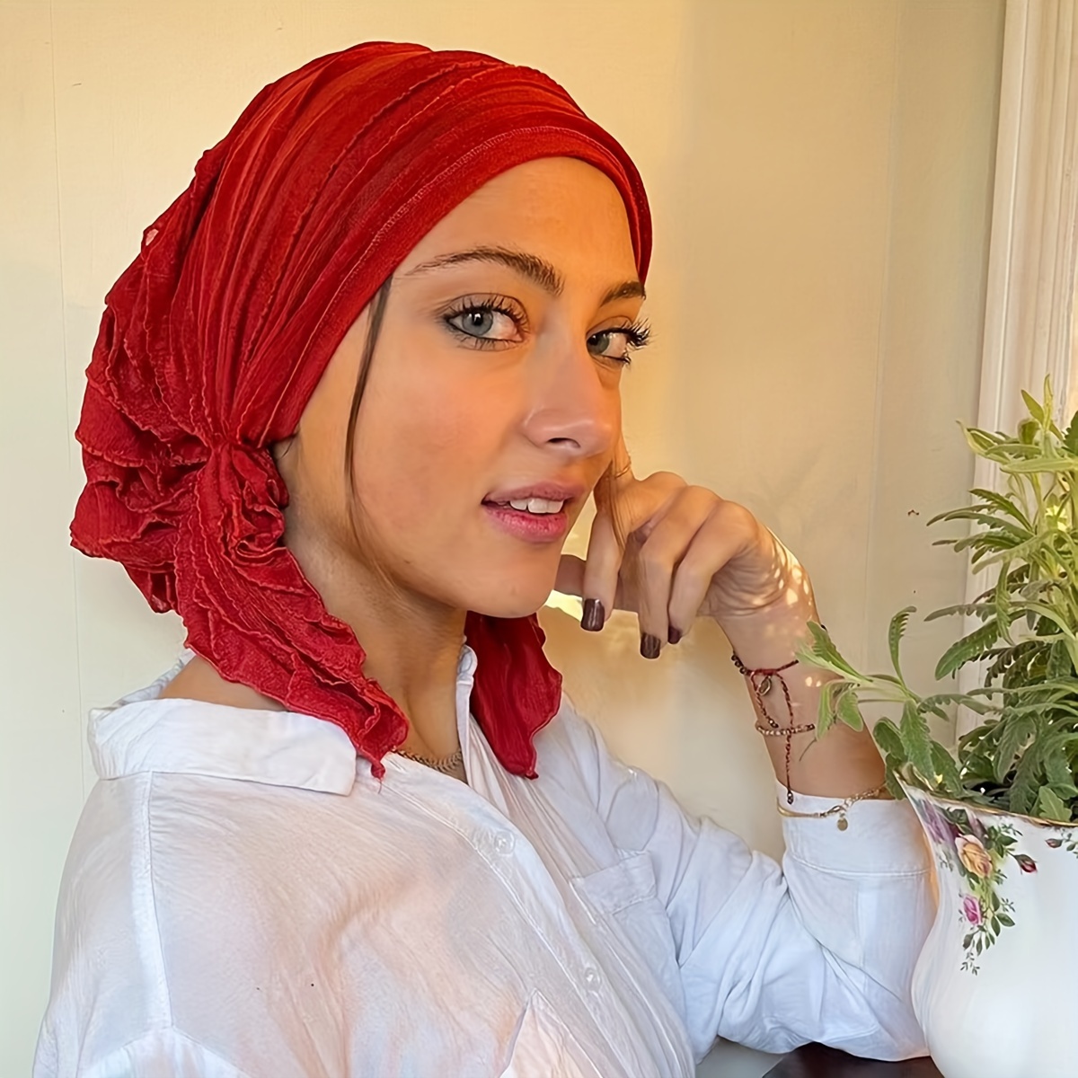 Donna Turbante Capelli Testa Hijab Cappello Mussulmano Scialle
