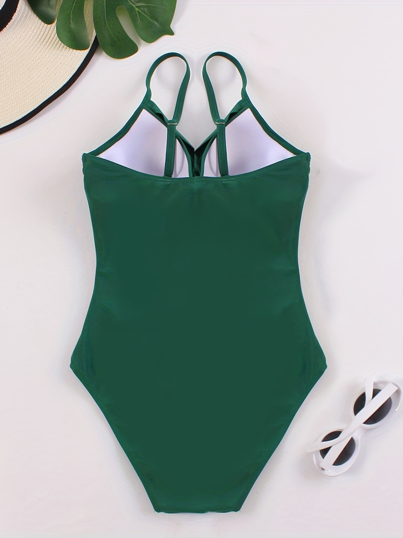 CUPSHE Women Swimsuit One Piece Bathing Suit Tummy Control V Neck Lace Up L  Green : : Clothing, Shoes & Accessories