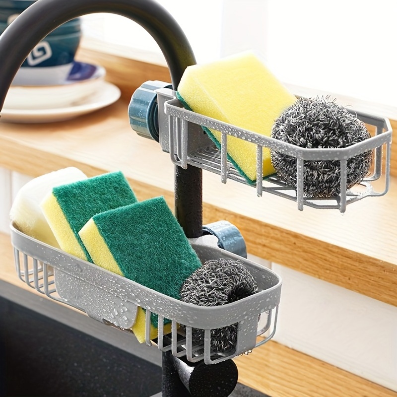 Sponge Holder Over Faucet Kitchen Sink Organizer Plastic - Temu