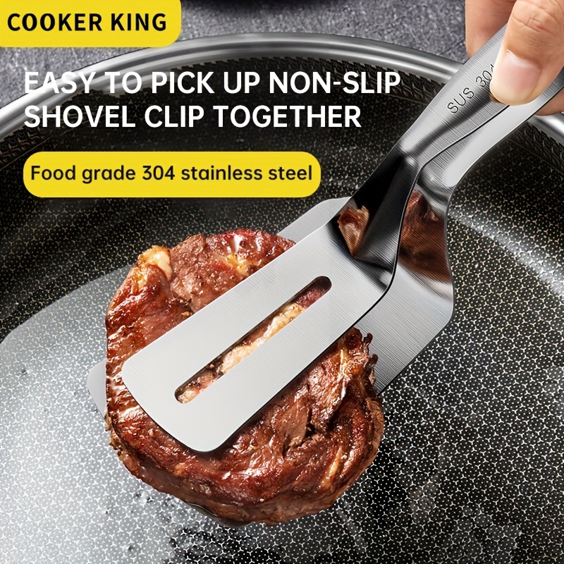 Pince à spatule, pince à barbecue en acier inoxydable 304, pince