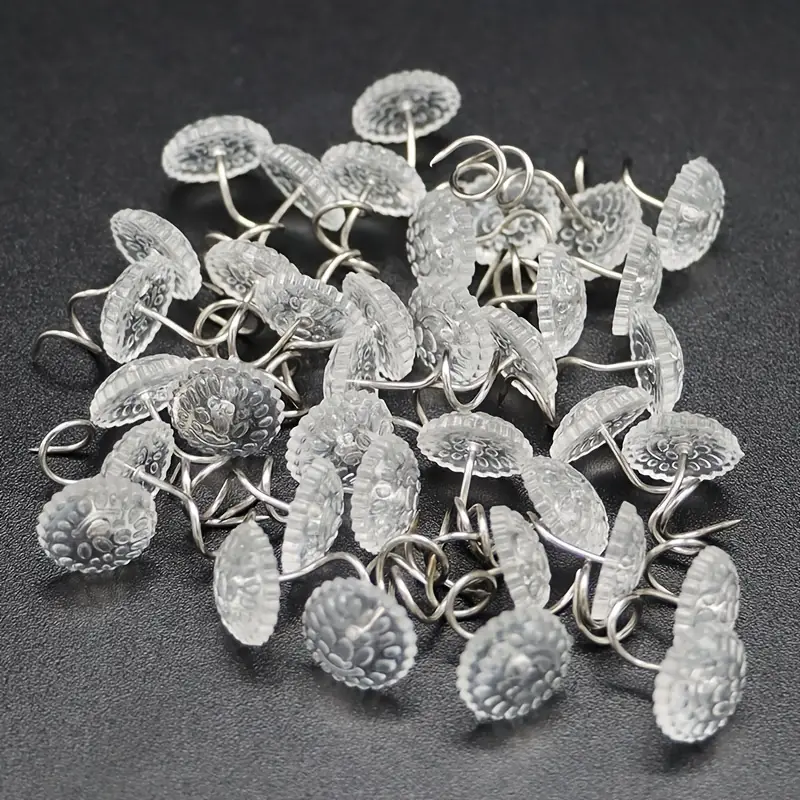 JFFX 50 Pieces Upholstery Tacks, Twist Pins for Slipcovers and Bedskirts Clear Head Screw Nail Spiral Bed Skirt Pins