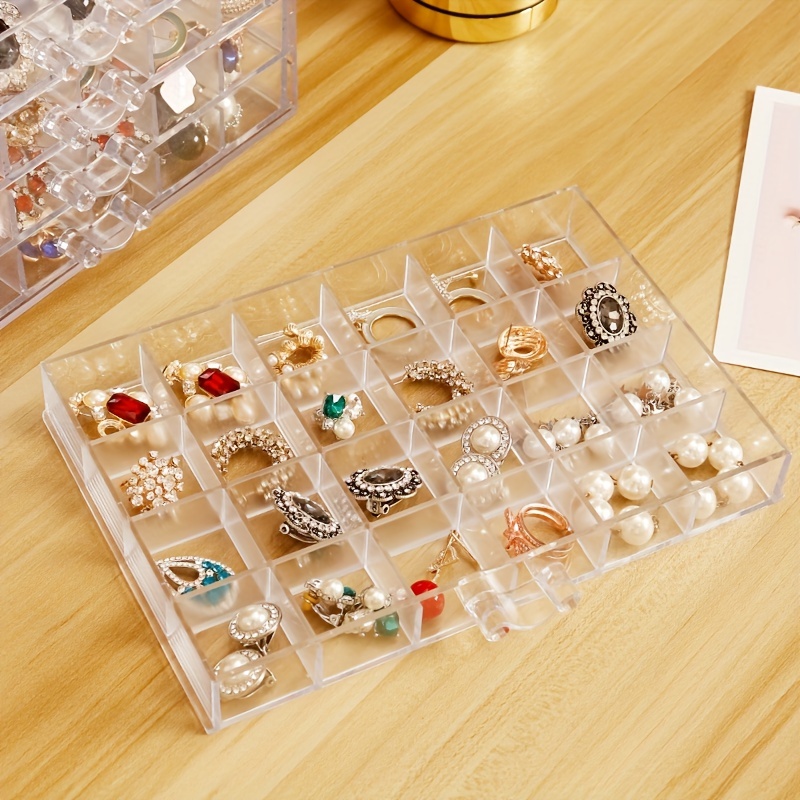 Euedue Clear Acrylic Jewelry Storage Box, Earring Jewelry