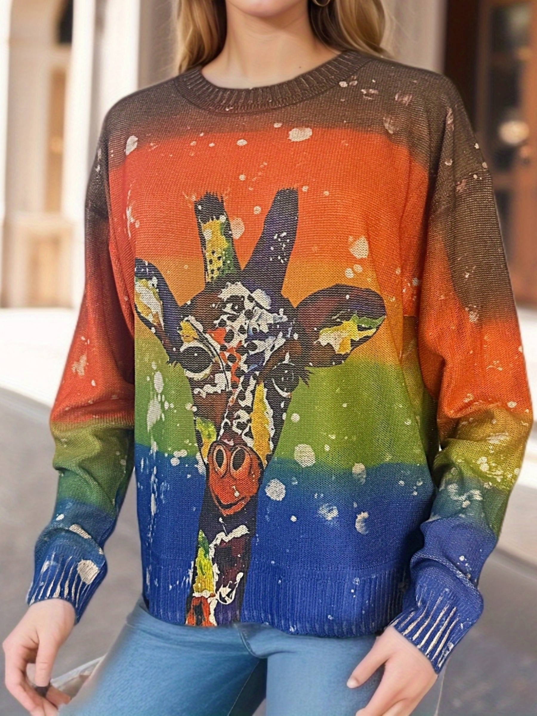 Giraffe hotsell print sweater