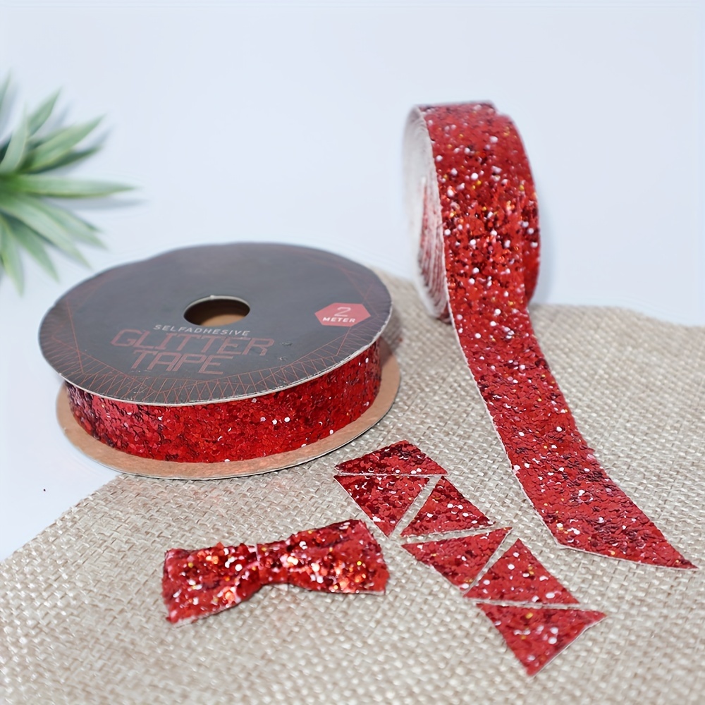 Glitter Tape Sparkle Tape Shiny Masking Rhinestone Tape Sticky Adhesive DIY Tape Crafts Gift Tape for School Office Home Decoration and Kid Projects