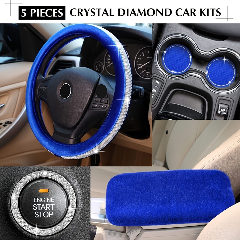 Blue Color Car Interior Decoration Kit Bling Car Accessories - Temu