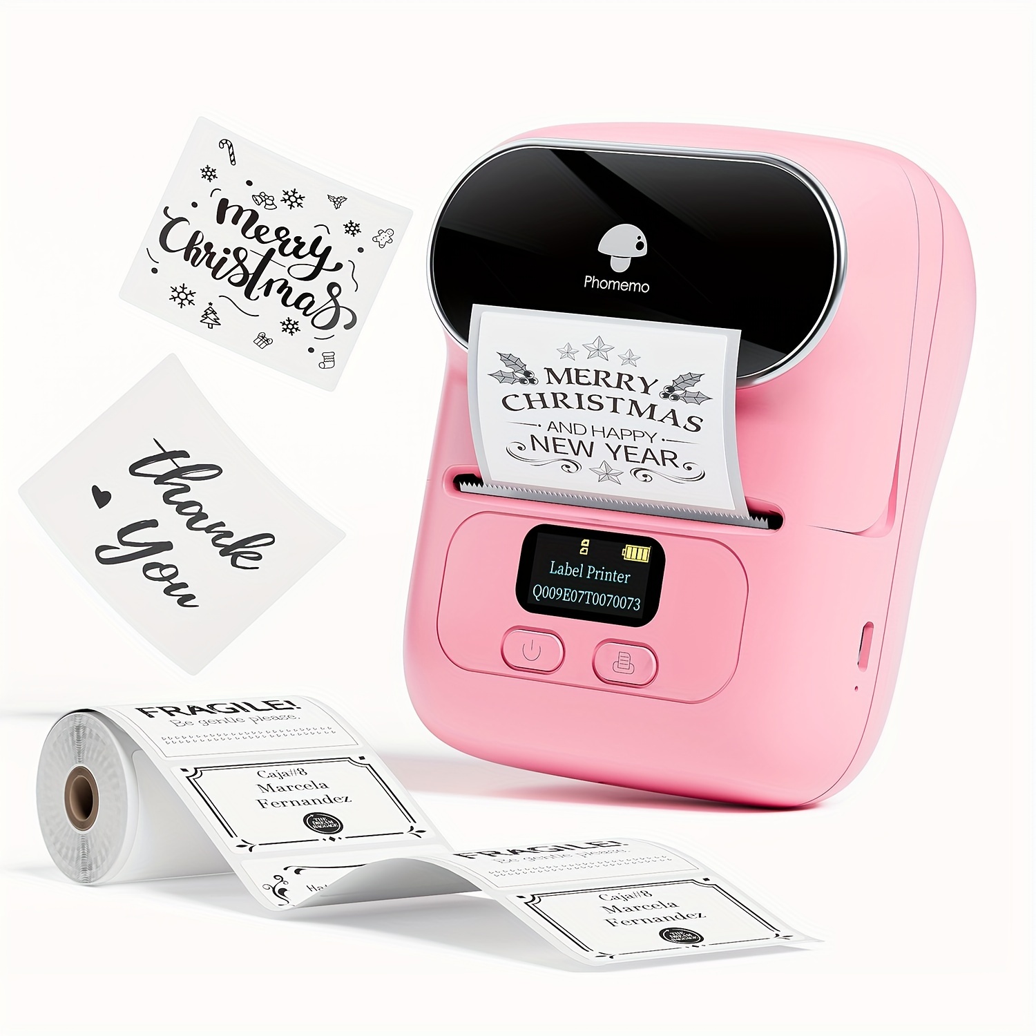 Phomemo Portable Printer M08F-Letter Bluetooth Printer Support 8.5 X 11  Letter Thermal Paper,Pink 