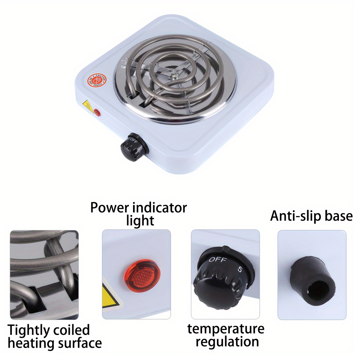 1000W Electric Heater Stove Practical Electric Heater Single Burner (US  Plug)