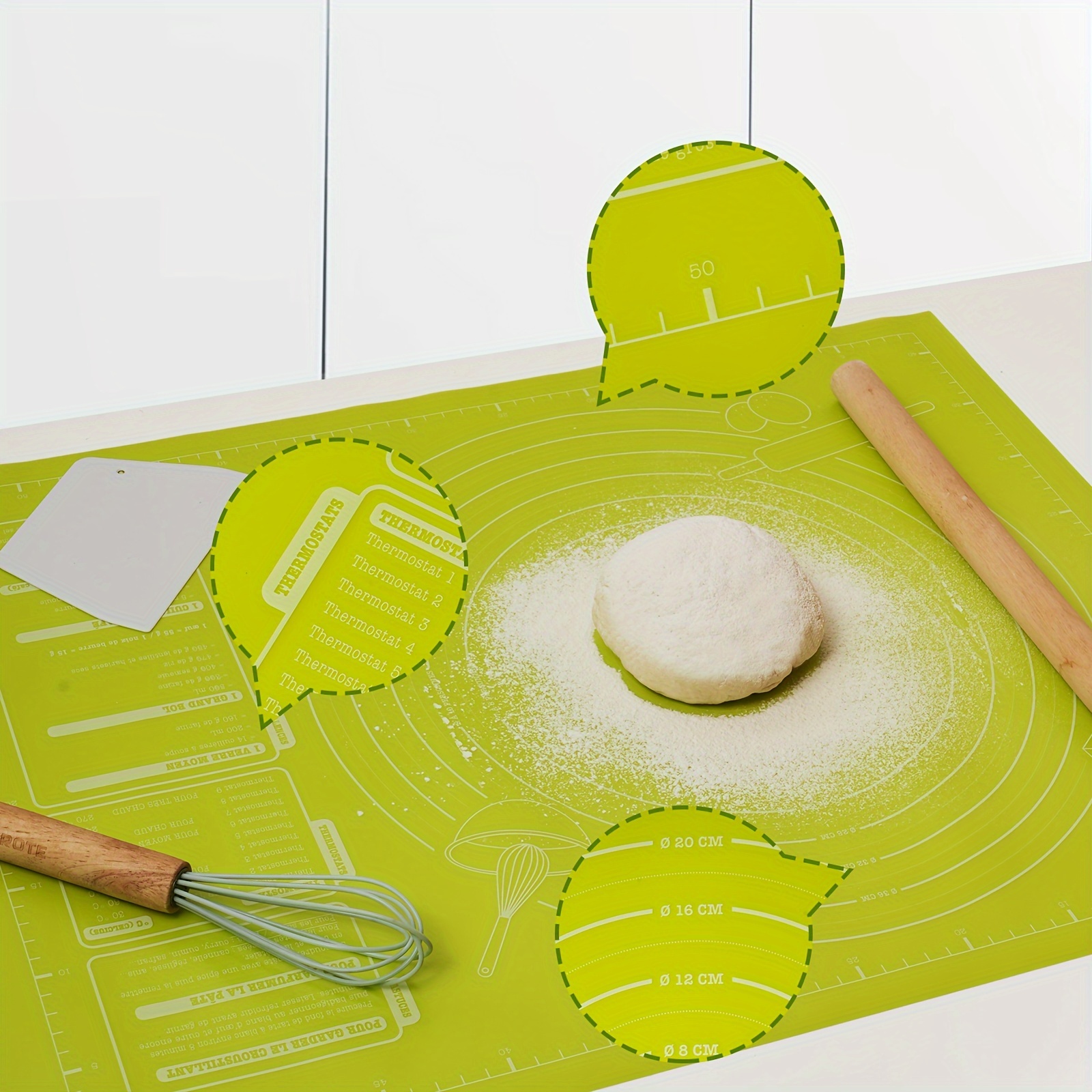 1pc Non-slip Pastry Mat, Silicone Baking Mat, Counter Mat, Oven