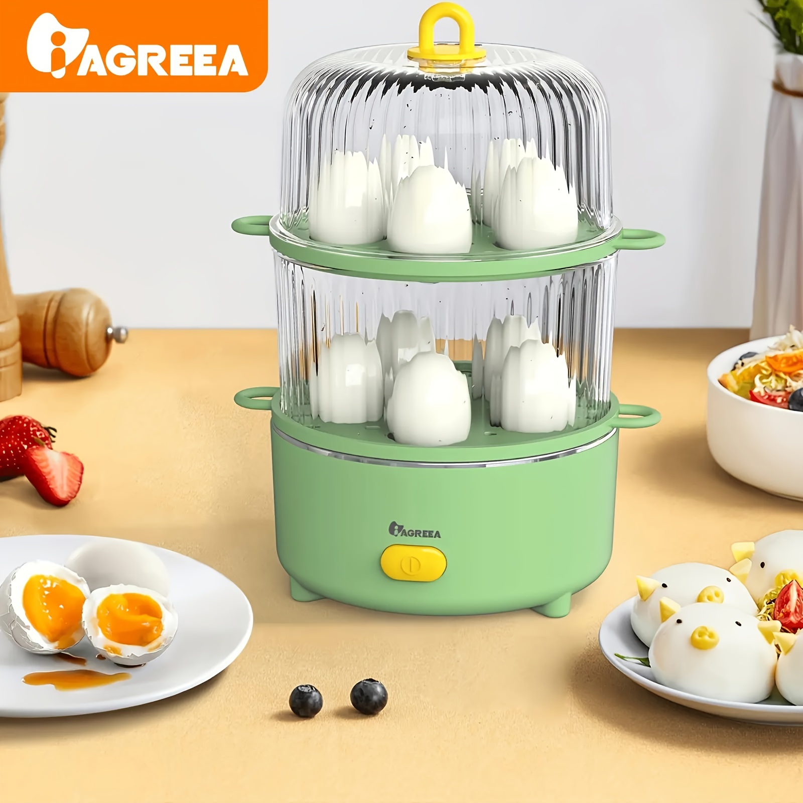 10 Capacity, Egg Cooker For Hard Boiled, Poached, Scrambled Eggs, Omelets,  Steamed Vegetables, & More, With Auto Shut Off Feature