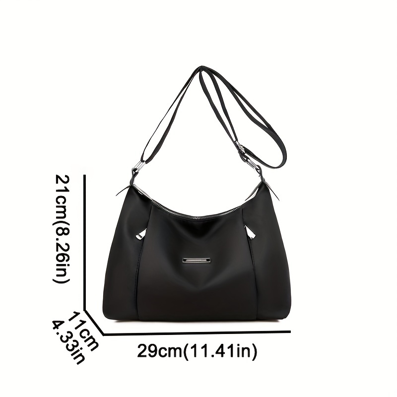 Casual Fashion Black Crossbody Bag, Versatile Solid Color Outdoor