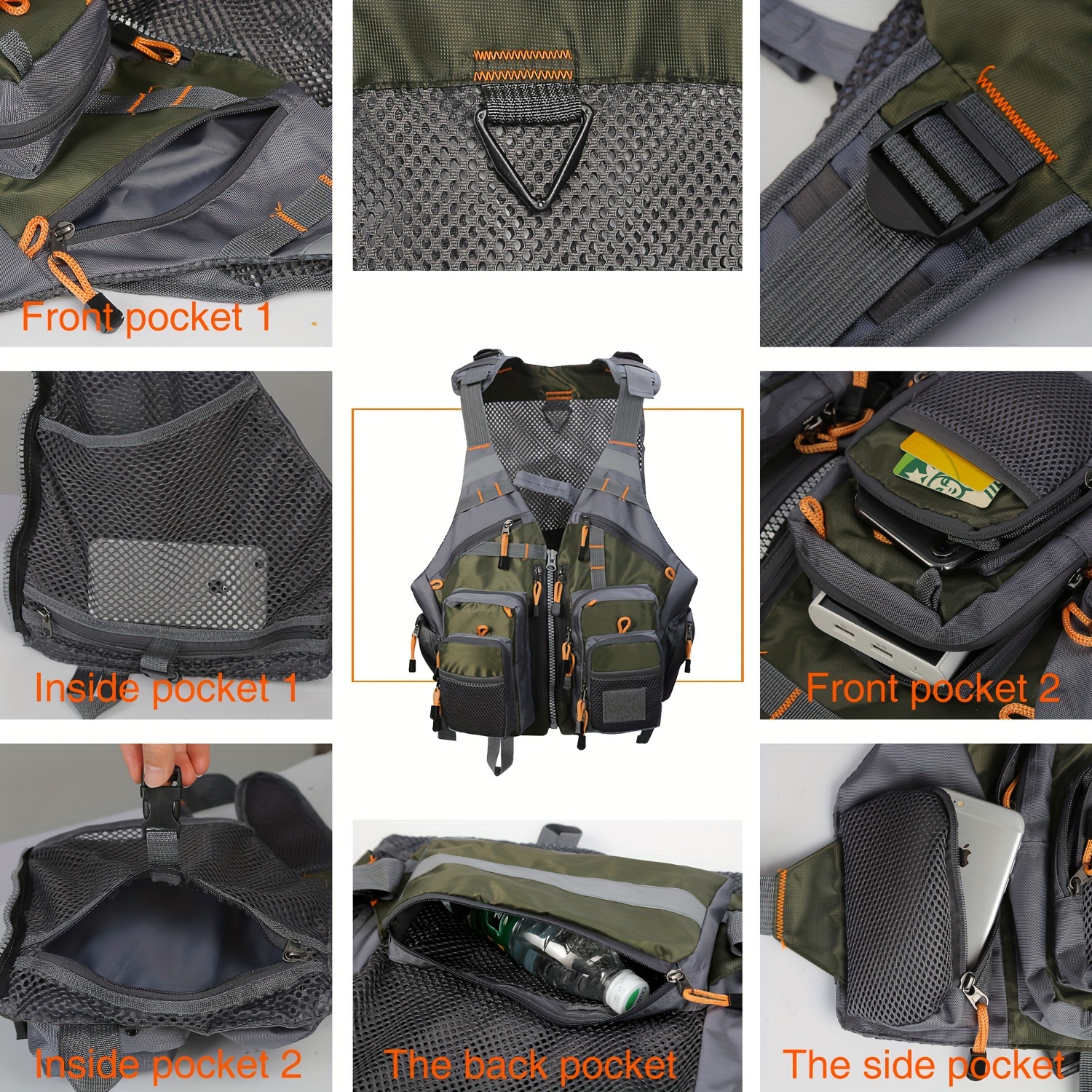Multi pocket Breathable Fishing Vest Removable Oxford Fabric - Temu Canada