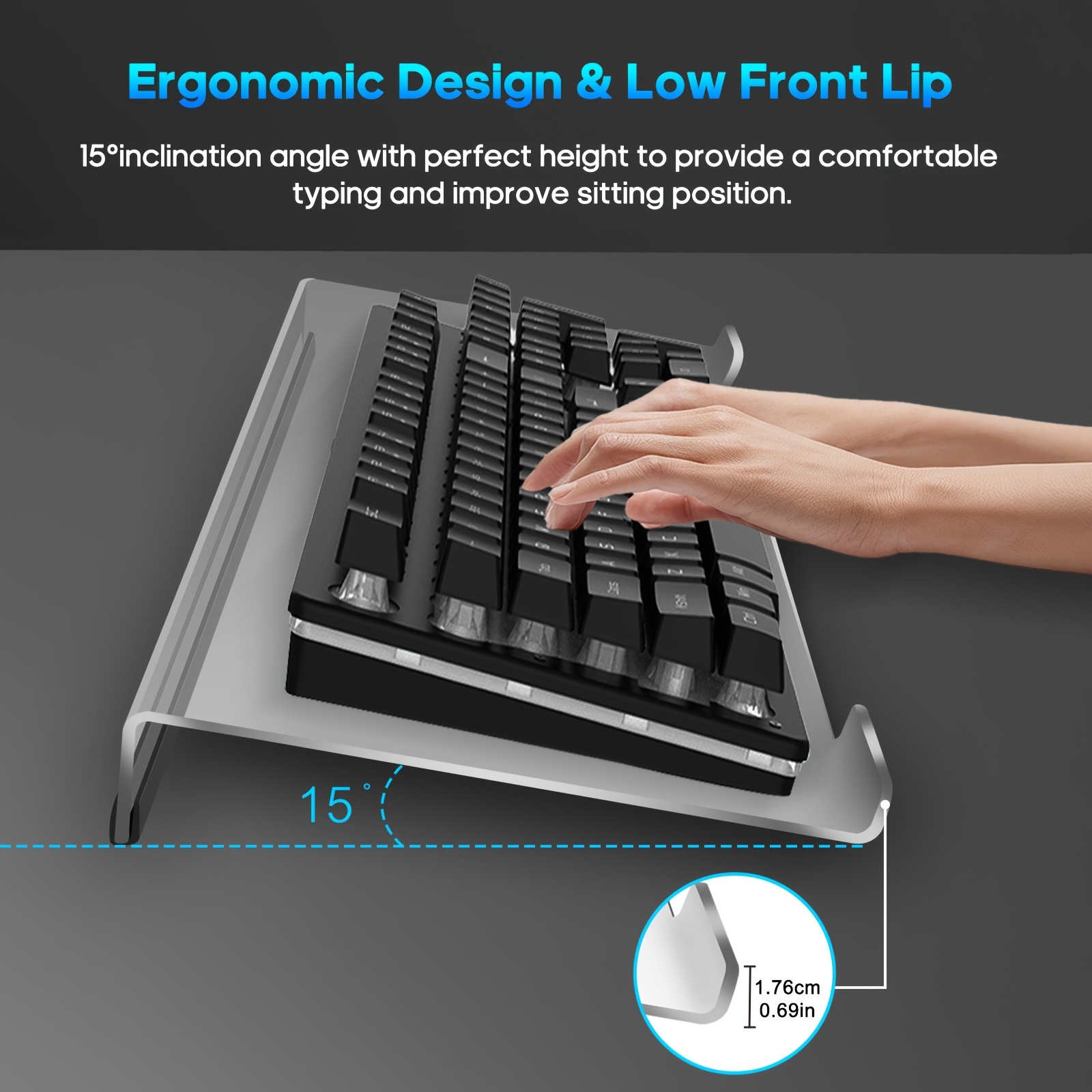 Earnmore - Soporte para Teclado Inclinado, ergonómico para Ordenador,  Juegos y mecanografía