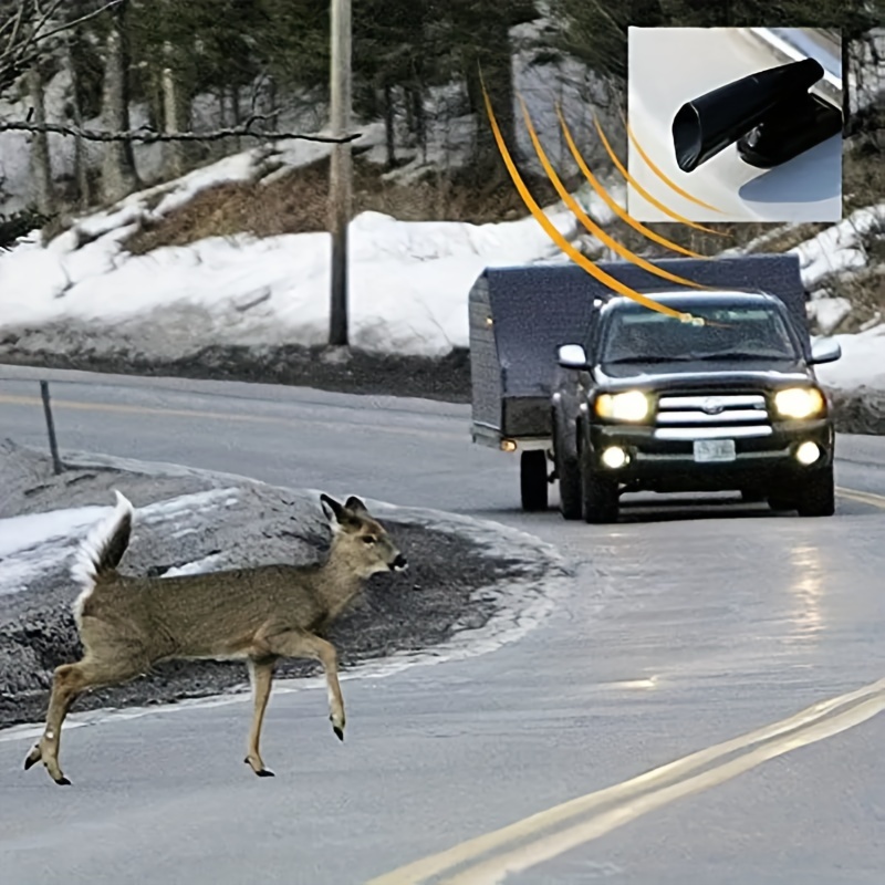 2 Universal Deer Sonic Alert Animal Warning Black Whistles System Car Truck  Bike 