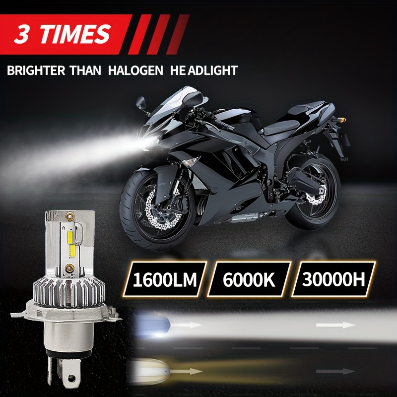 1pc H4 BA20D LED Motorcycle Headlight Bulb DC 11V-60V 2000LM 6500K Moto  Light 1860 Chip HS1 H6 Scooter Motobike Head Lamp