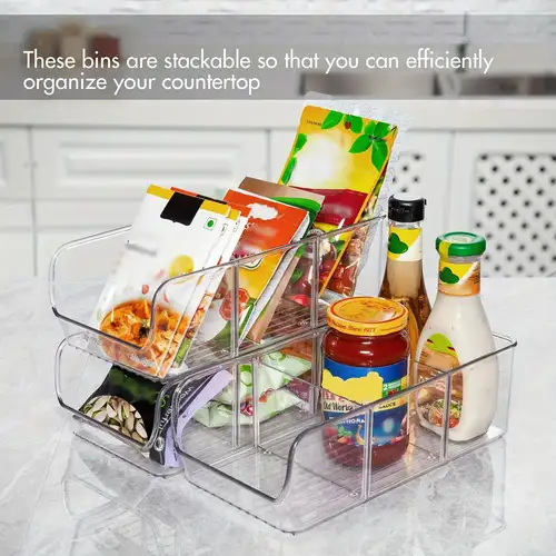 One Food Storage Organizer, Transparent Plastic Storage Box For Organizing  And Storing In Pantry, Kitchen, Refrigerator And Cabinet With 3 Compartment  Trays, Ideal For Storing Snacks, Small Packets, Spice Bags