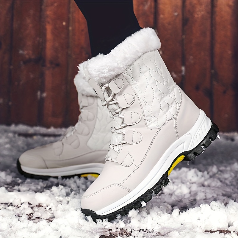 Women's Lace Winter Casual Snow Boots Anti slip Warm Faux - Temu Canada