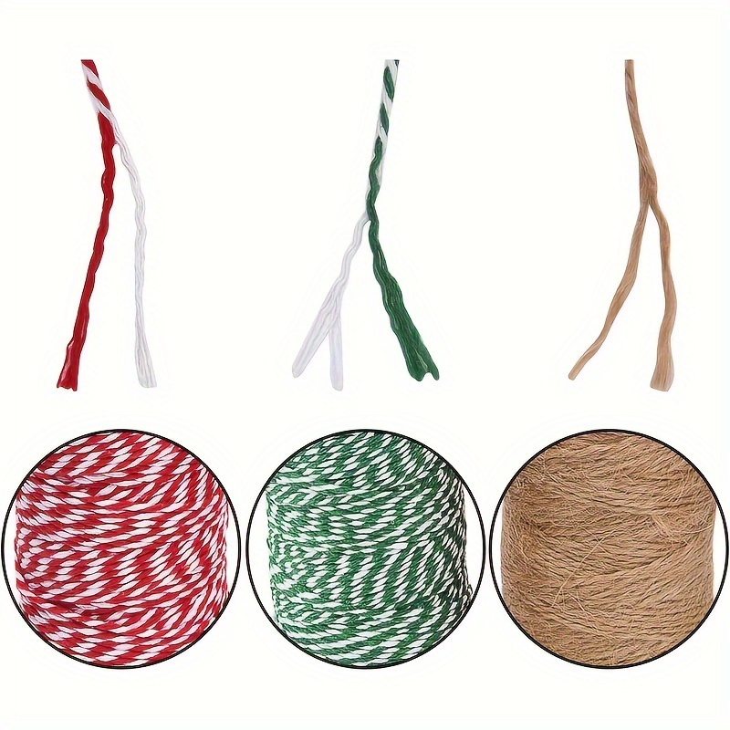 3 Roll Christmas Twine Cotton String Rope Cord For Gift Wrapping, Arts  Crafts, 984 Feet (multicolor )
