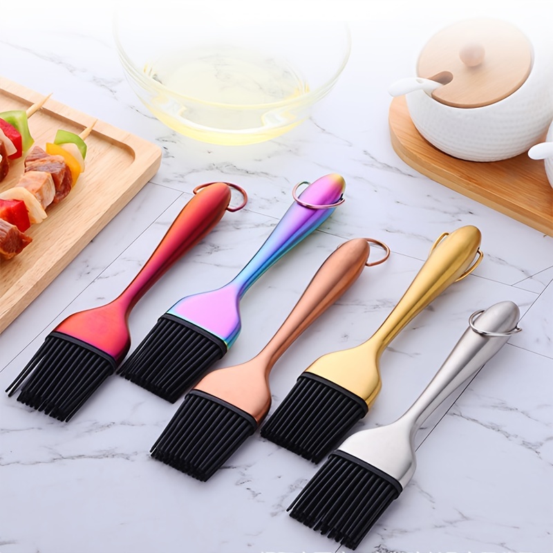 1/2PCS Silicone Oil Brush Cooking Brush Stainless Steel Handle BBQ