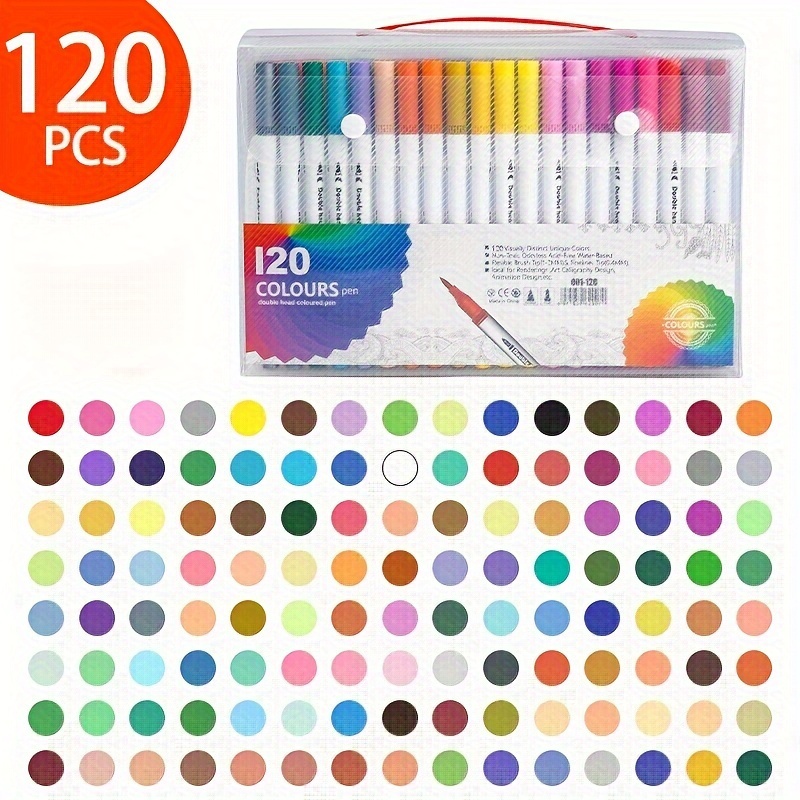 Markers for Adult Coloring, 100 colors Dual Brush Pens Art Coloring Pens  with Fine Tip and Brush Tip for Adult Kids Drawing Lettering Calligraphy