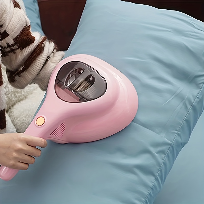 Aspiradora de cama, aspiradora de mano para cama, sofá, colchón, almohadas,  sofá, alfombras, limpieza, color rosa