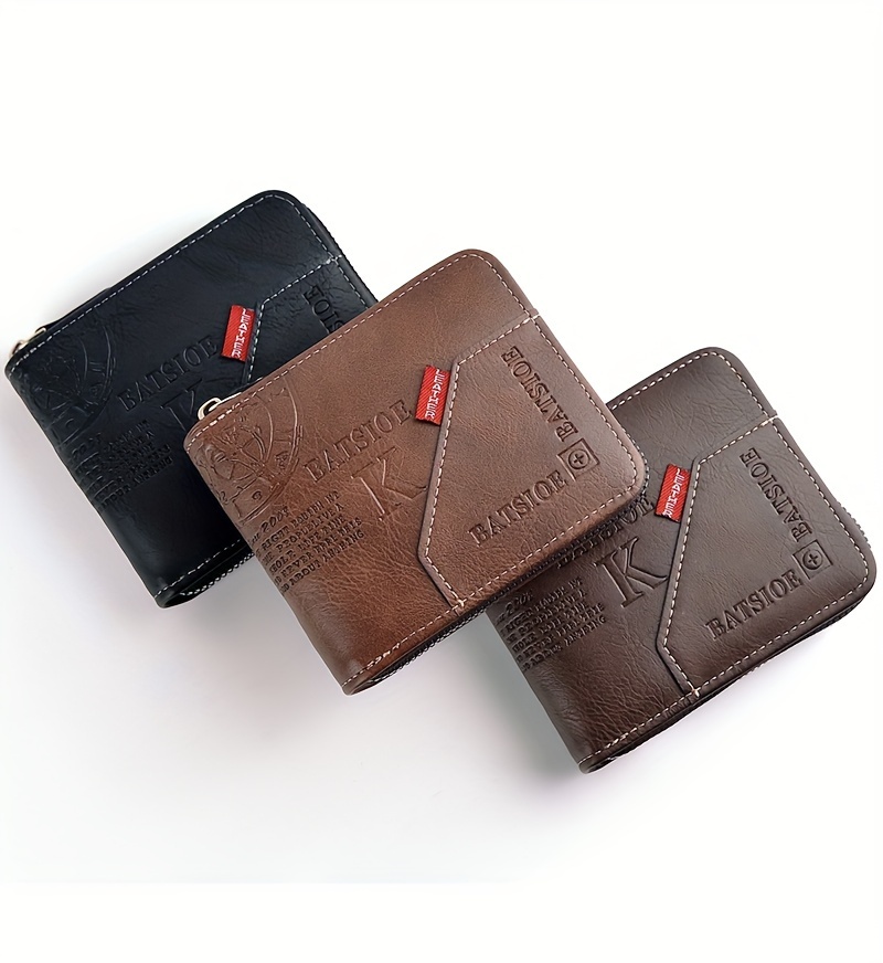 1pc mens business wallet retro letter embossed credit card holder gift for men details 5