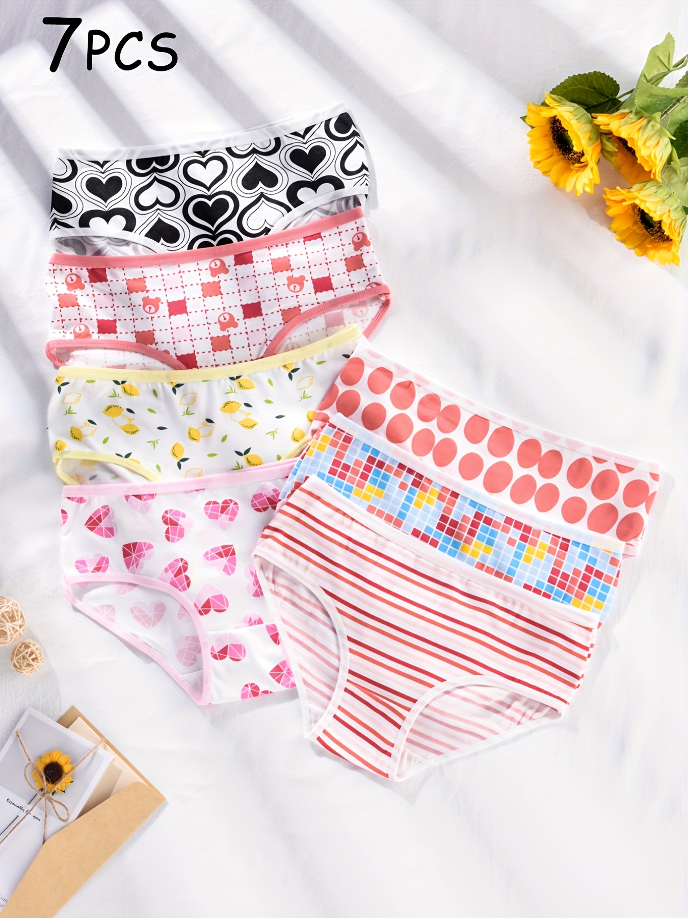 5Pcs/Lot Assorted Cute Cartoon Pattern Girls Underwear Panties