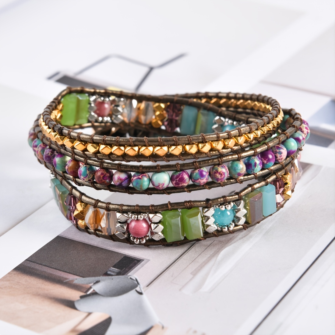 Boho Style Handmade Teardrop Shape Natural Jade Charm Bracelet Hand Jewelry  For Women Girls - Temu United Arab Emirates