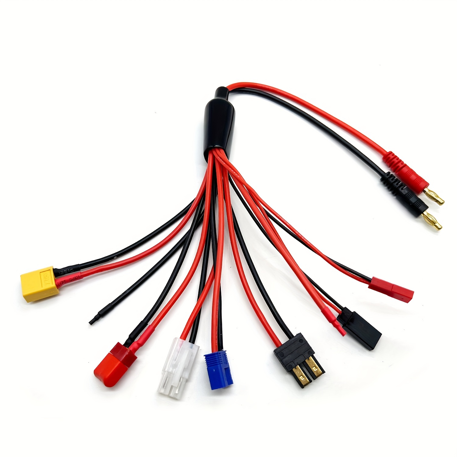 Pardarsey Rc Lipo Battery Charger Adapter Connector Splitter Cable 8 In 1  Octopus Convert Wire 4 0mm Banana Plug Tamiya Ec3 Jst Futaba Xt60 T Dean, Find Great Deals