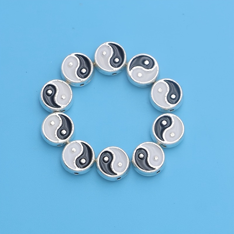 10pcs Enamel Silver Plated Blue Flower Charm Pendant Jewelry Making Bracelet Necklace DIY Earrings Accessories,Temu