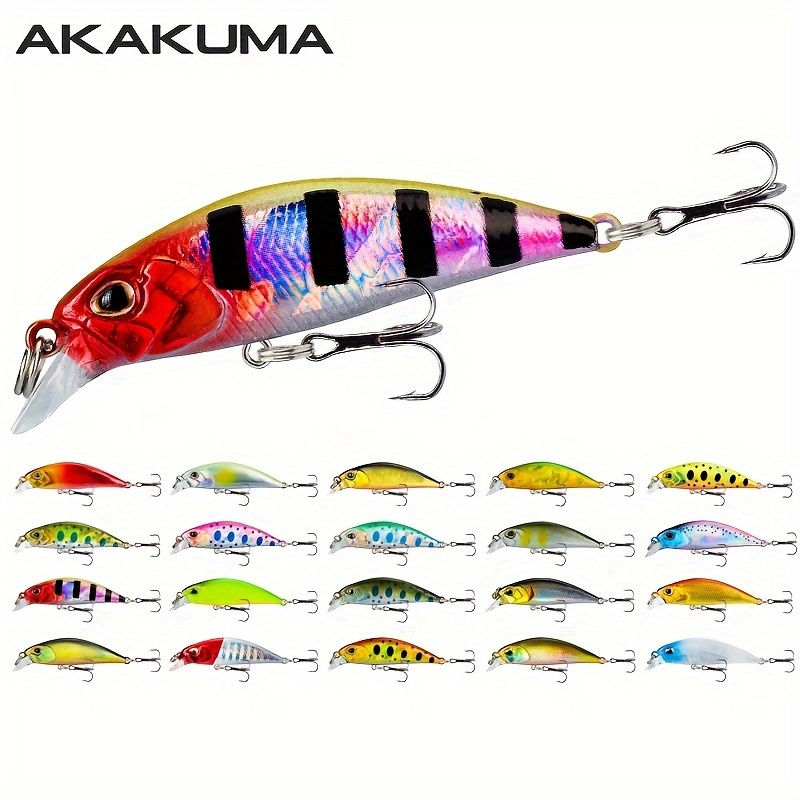 20pcs 1.77inch/0.18oz Sinking Minnow Lure With 3D Eyes, Laser Trolling  Fishing Lure, Swimbait With 2 Treble Hooks For Seawater Freshwater
