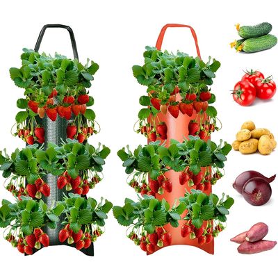 1pc hanging strawberry grow bag strawberry grow bag with 8 holes for strawberry tomato and pepper upside down tomato grow bag vegetable grow bag gardening supplies