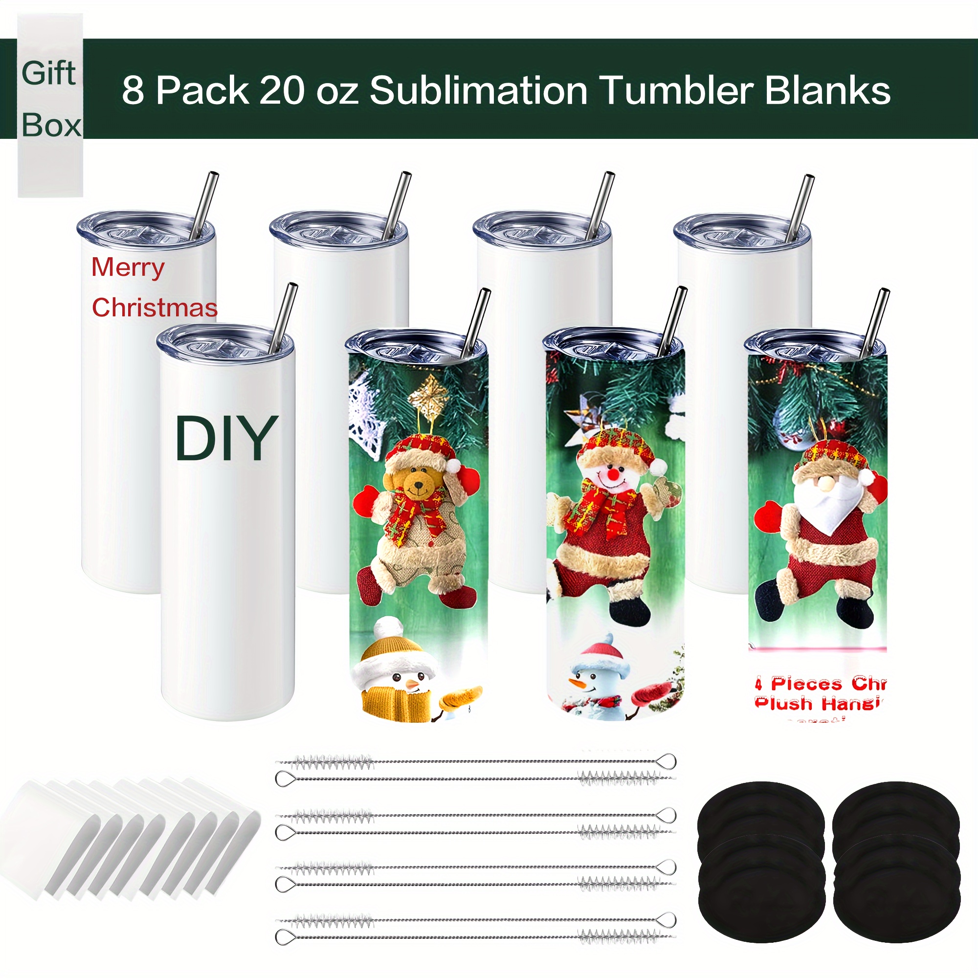 Sublimation Tumblers Bulk Skinny, Stainless Steel Double Wall