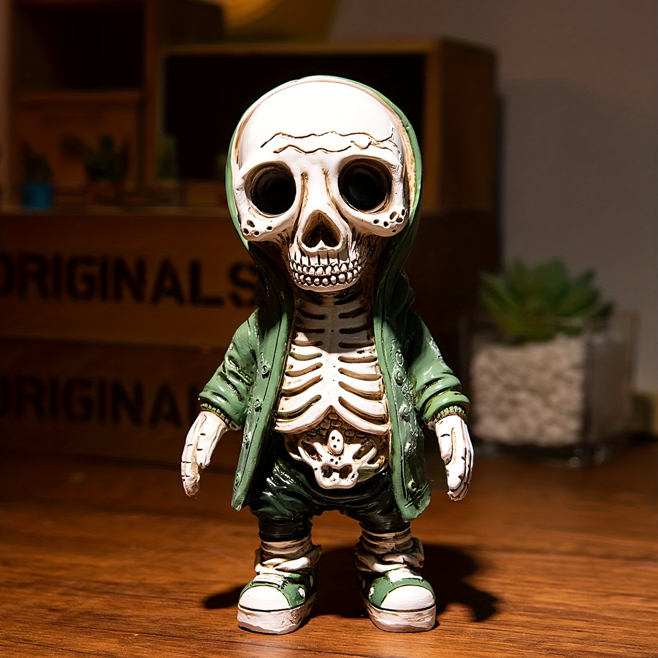 Cool Skeleton Figurines Resin Crafts Cute Statue Skeleton - Temu