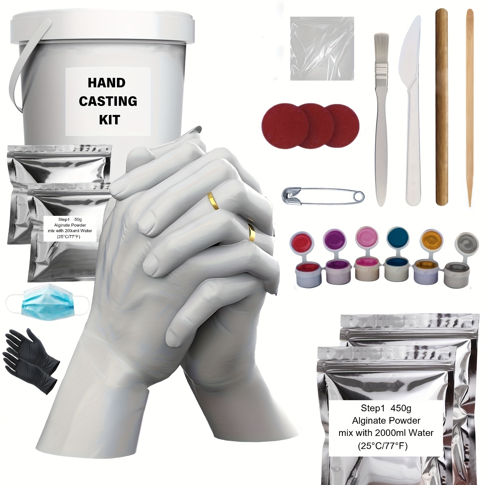 Family Hand Casting Kit Alginate - The Compleat Sculptor