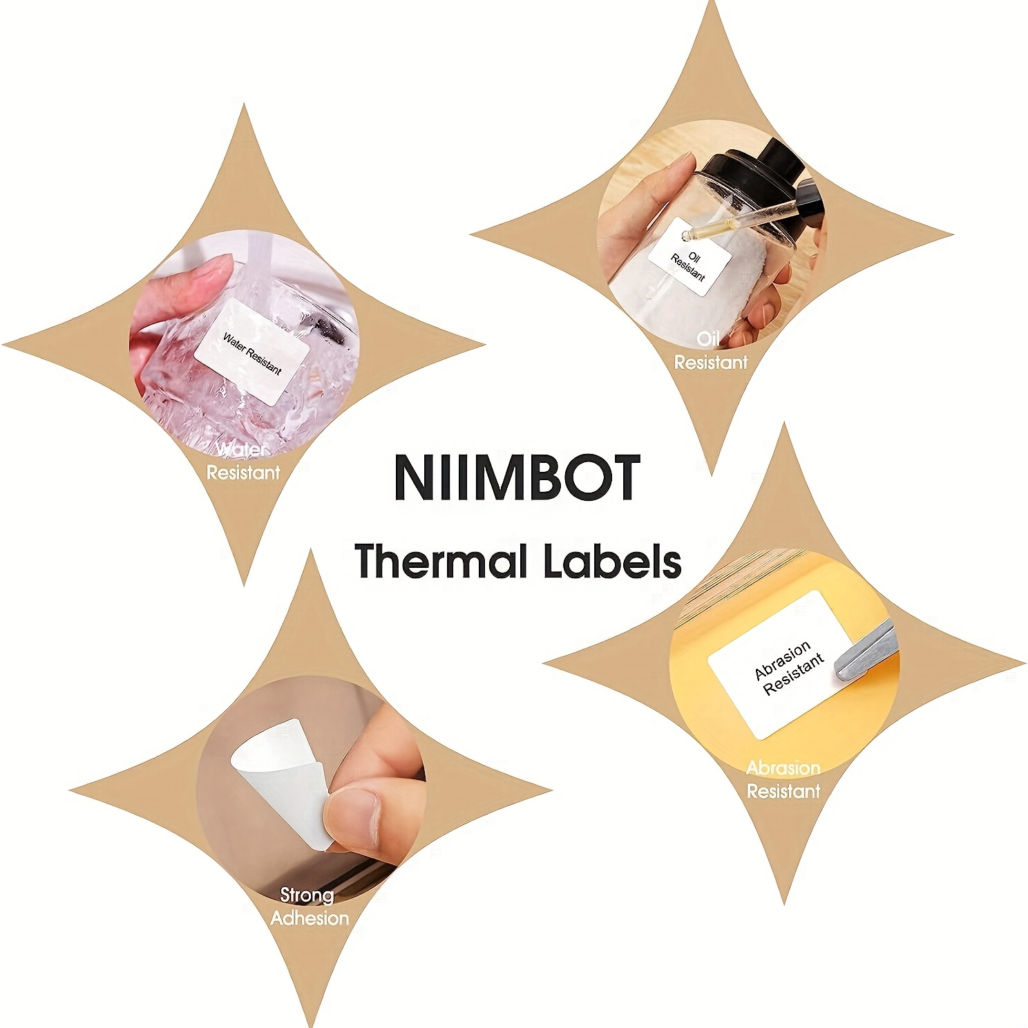 NIIMBOT Labels for B1/B21/B3S Label Printer, Thermal Labels 2x