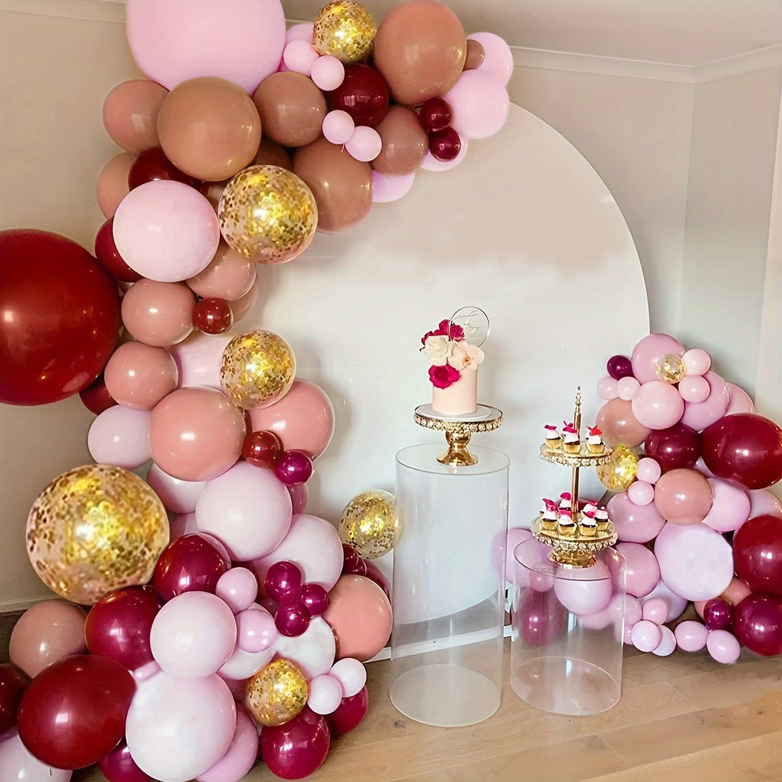 116pcs Kit Decoración Globos Burdeos Decoración Arco Globos - Temu