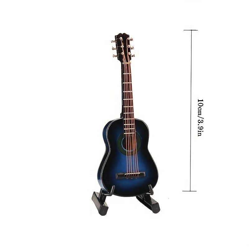 Guitare Miniature En Bois Avec Support Et Étui Réplique - Temu France