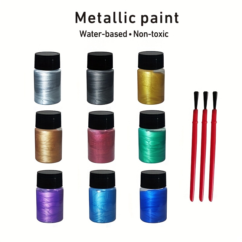 Metallic Acrylic Paint Bottles Rich Pigments Metallic Paint - Temu