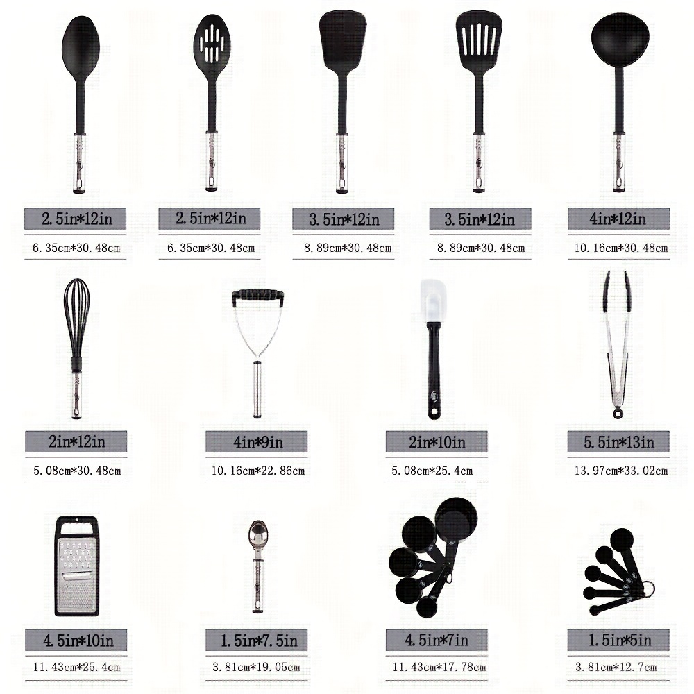 24pcs/set Non Stick and Heat Resistant Cooking Utensils Set For Kitchen  Nylon Stainless Steel Utensils Set Basic Useful Kitchen Tools and Gadgets