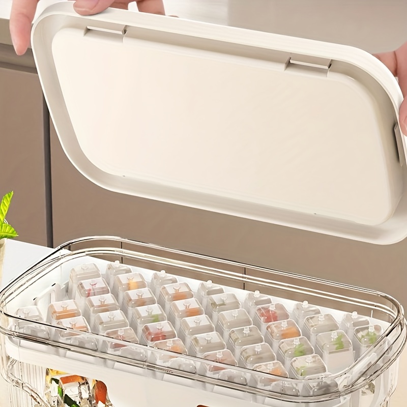 One-Button Ice Cube Maker Box with Lid & Bin