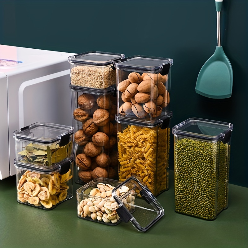 Airtight Food Storage Jars Stackable Transparent And - Temu
