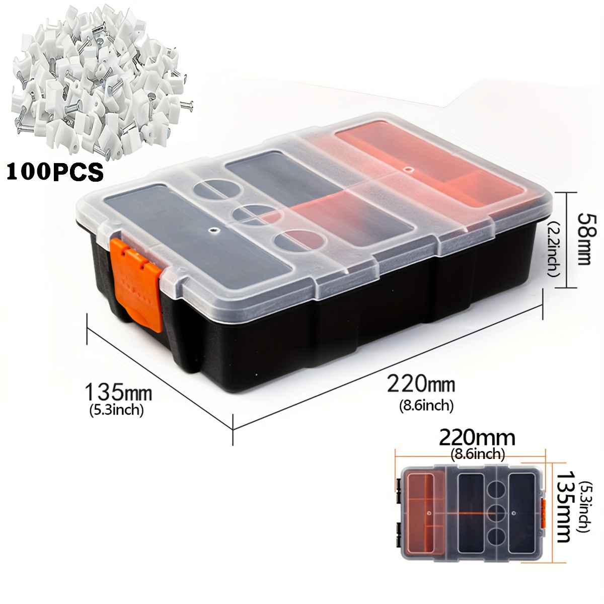 1pc Hardware Organizer Box With Dividers Small Parts - Temu