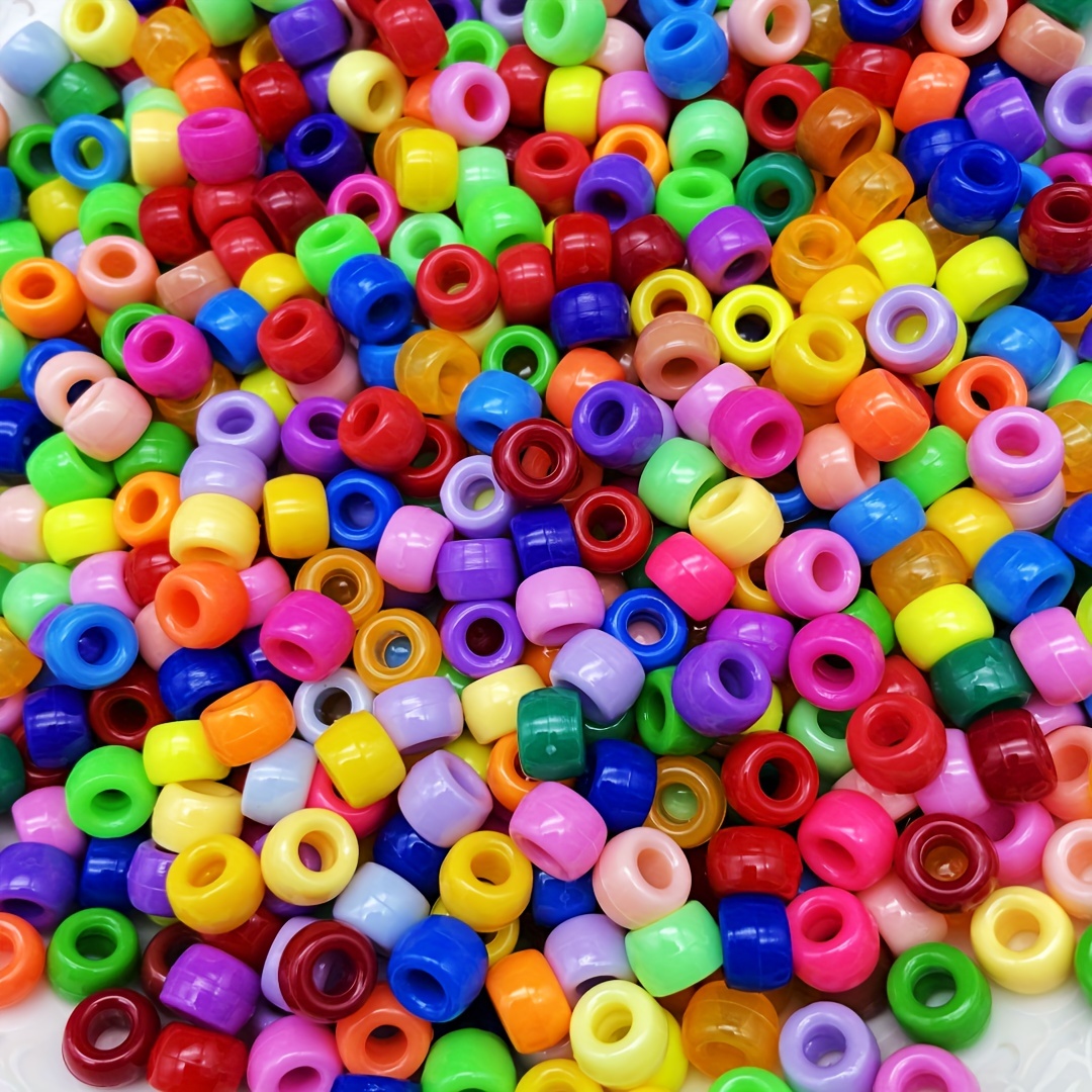 Barrel Beads Colorful Acrylic Loose Beads Handmade Big Hole - Temu New  Zealand