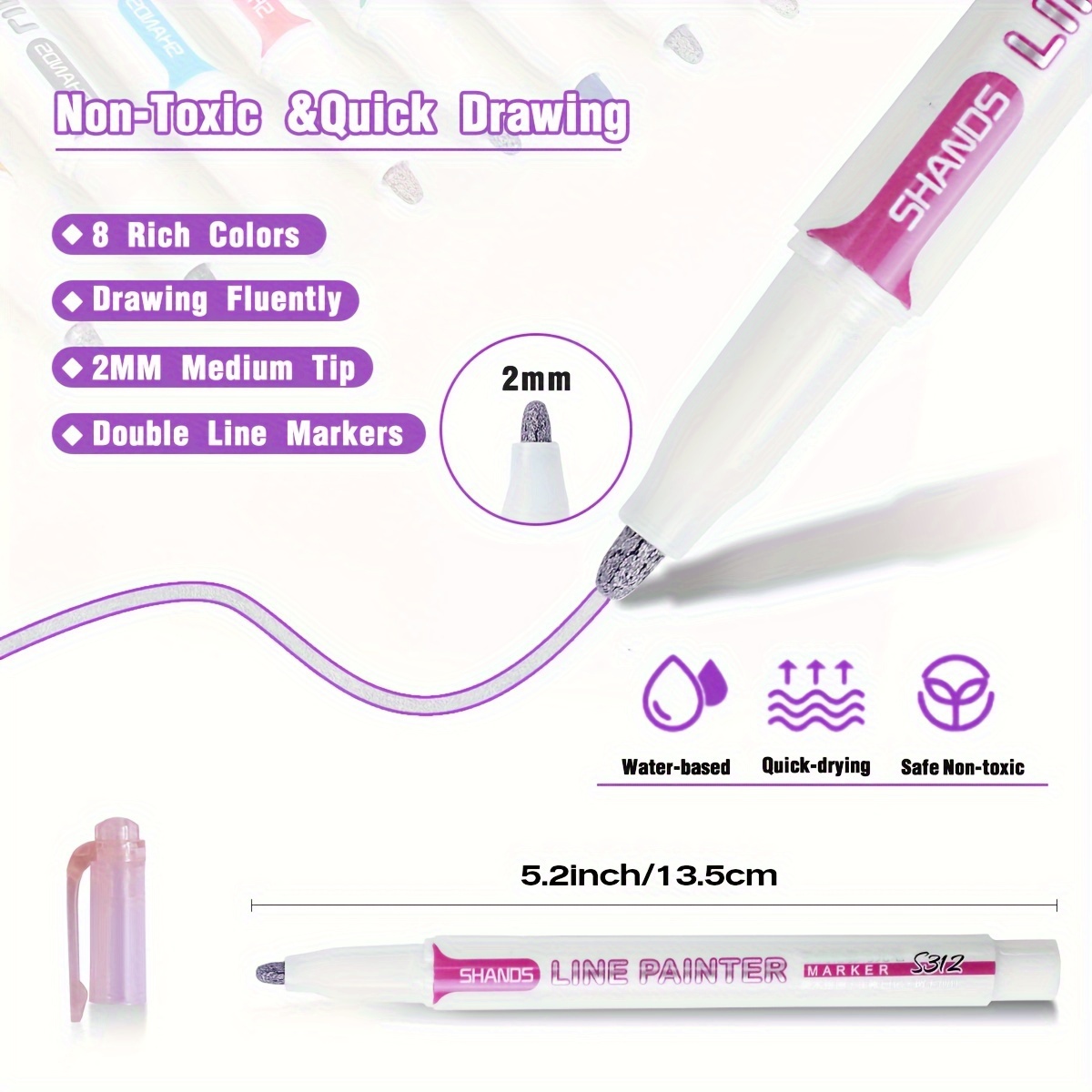 12pcs Outline Marker Set, 2023 New Glitter Gel Double Line Outline