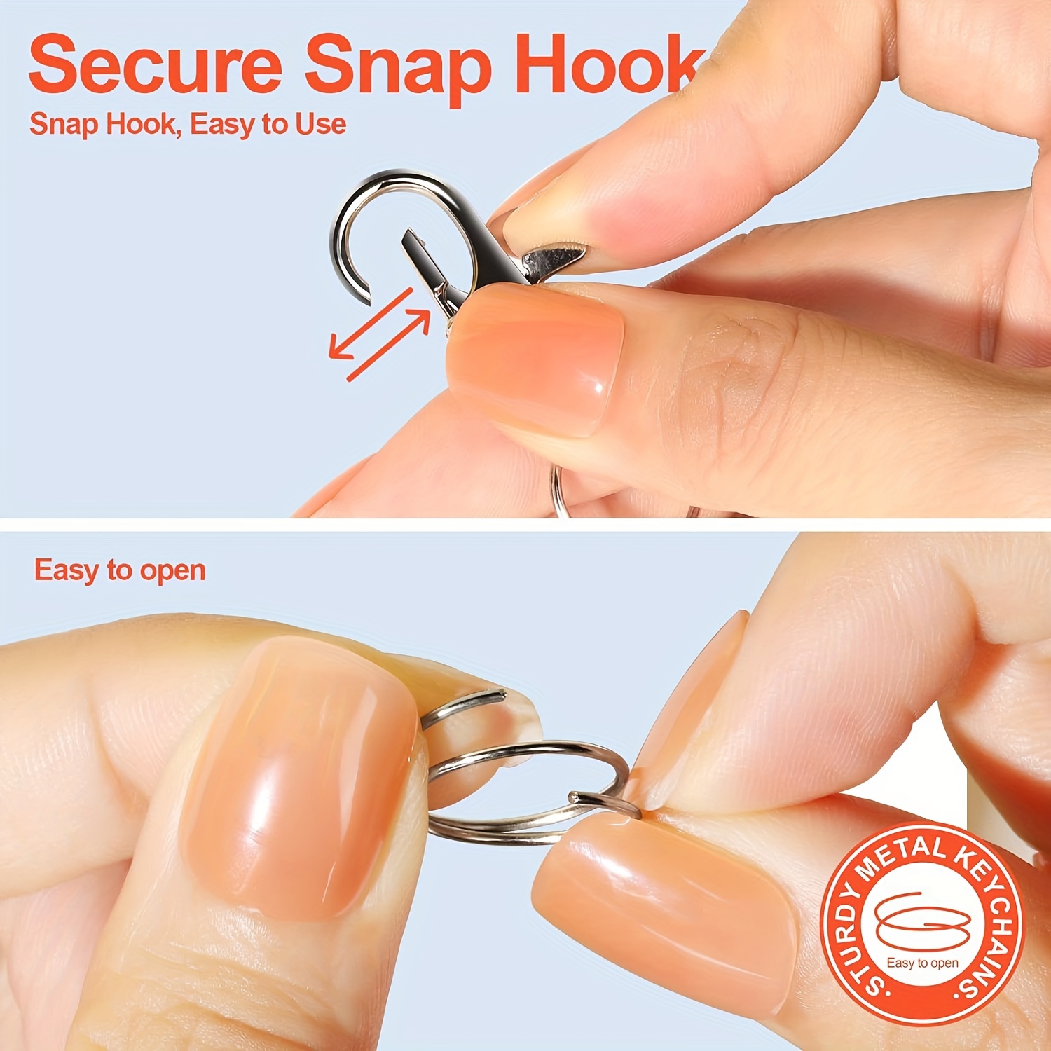 110PCS Premium Swivel Snap Hooks with Key Rings, Qatar