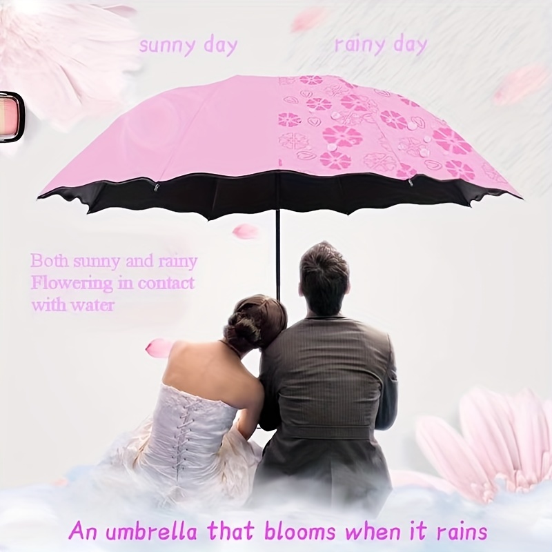 

Water Umbrella, Sunshade Uv Protection Manual Folding Umbrella, Accompany Your Travel With This Umbrella, That Flowers When It Rains
