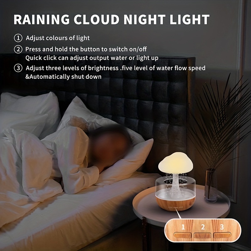 RainLamp™ - Lampe d'aromathérapie humidificateur à gouttes de pluie