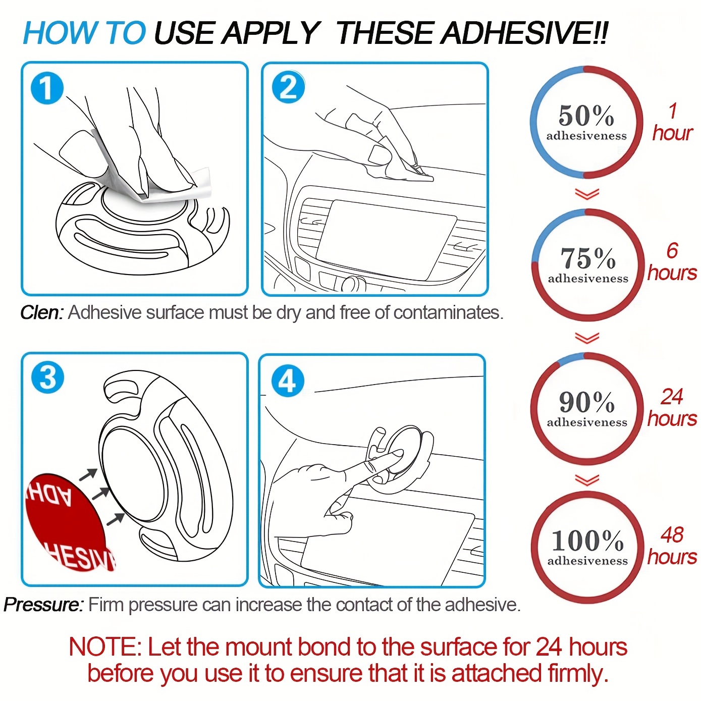 23mm Heat Resistant Double Sided Strong Sticky Adhesive Circular Replacement