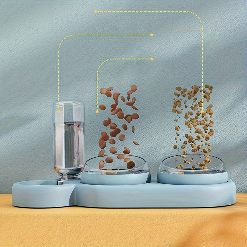 Automatic Pet Feeder With Double Food Bowls And - Temu