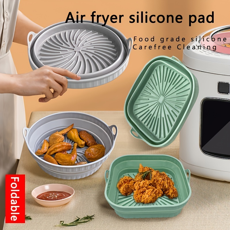 Airfryer Silicone Basket Square Silicone Tray Reusable Airfryer Liner Easy  Clean Pizza Plate Grill Pan Mat